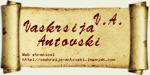 Vaskrsija Antovski vizit kartica